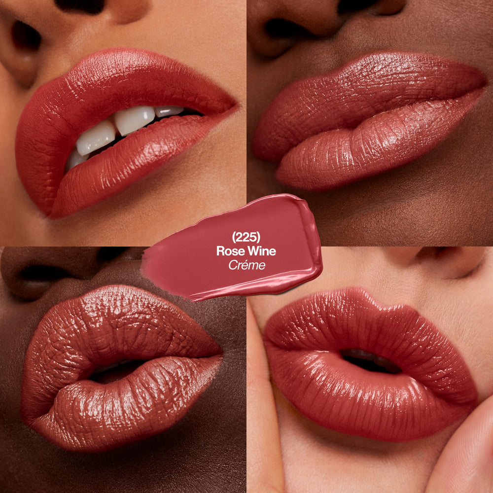 Revlon Rose Wine lip closeup highlights soft, fuller-looking lips.