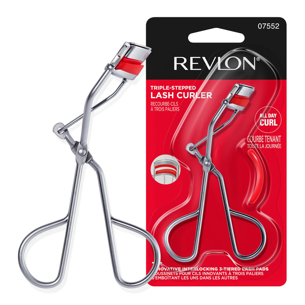 REVLON triple-stepped lash curler lower pads create gentler shaping