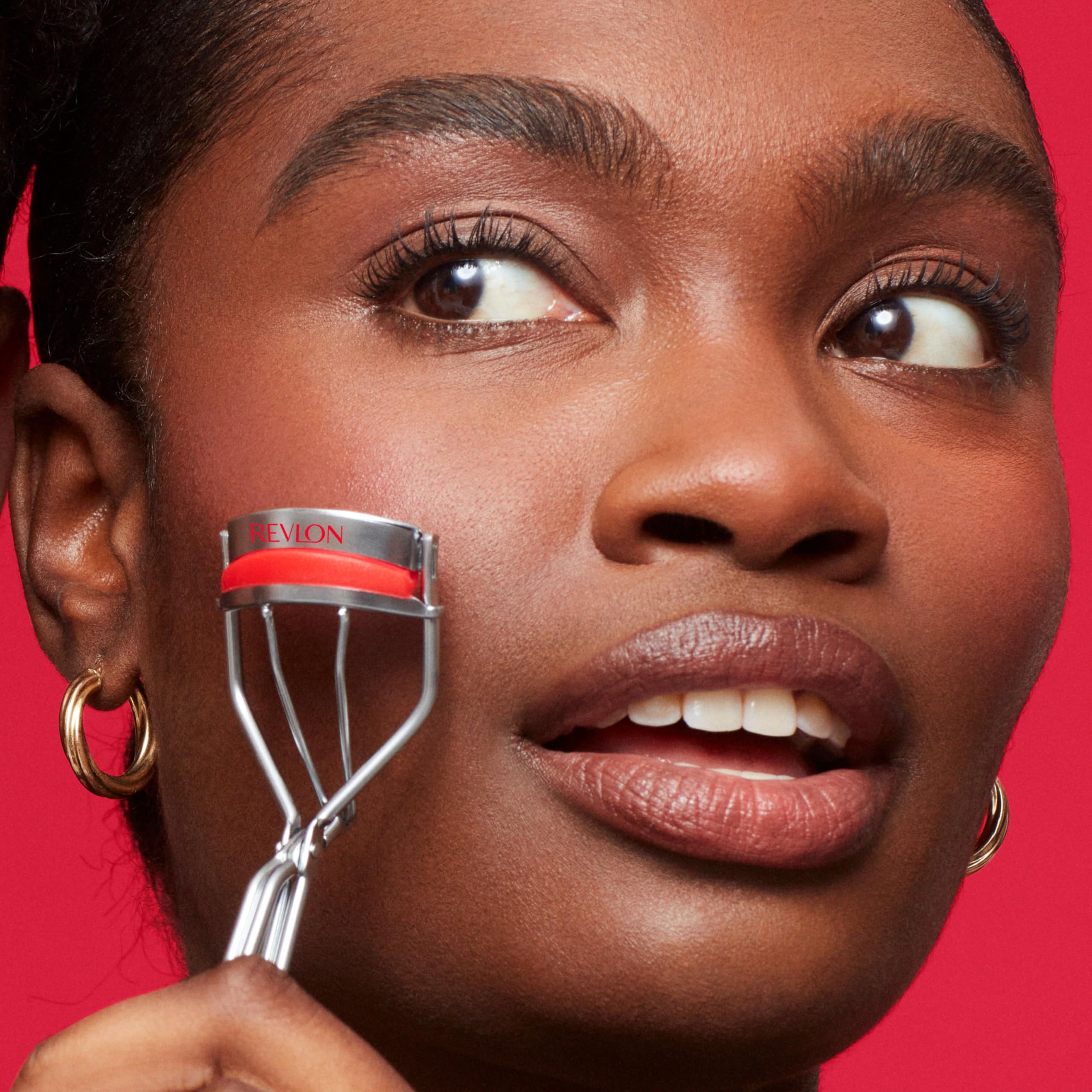 REVLON triple-stepped lash curler rigid upper pad for precise curling