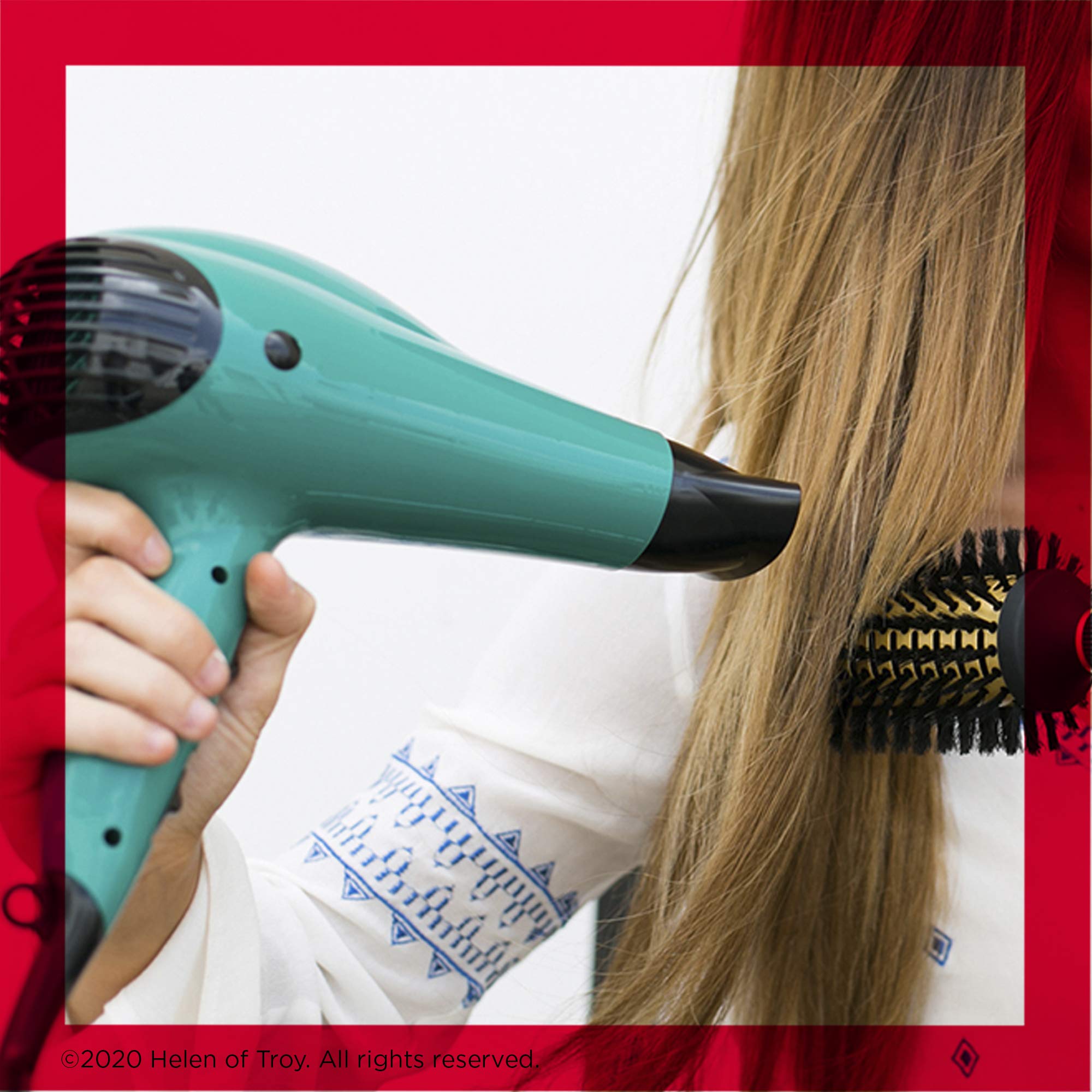 Revlon Volume Booster Dryer demonstrating ionic technology for smooth hair