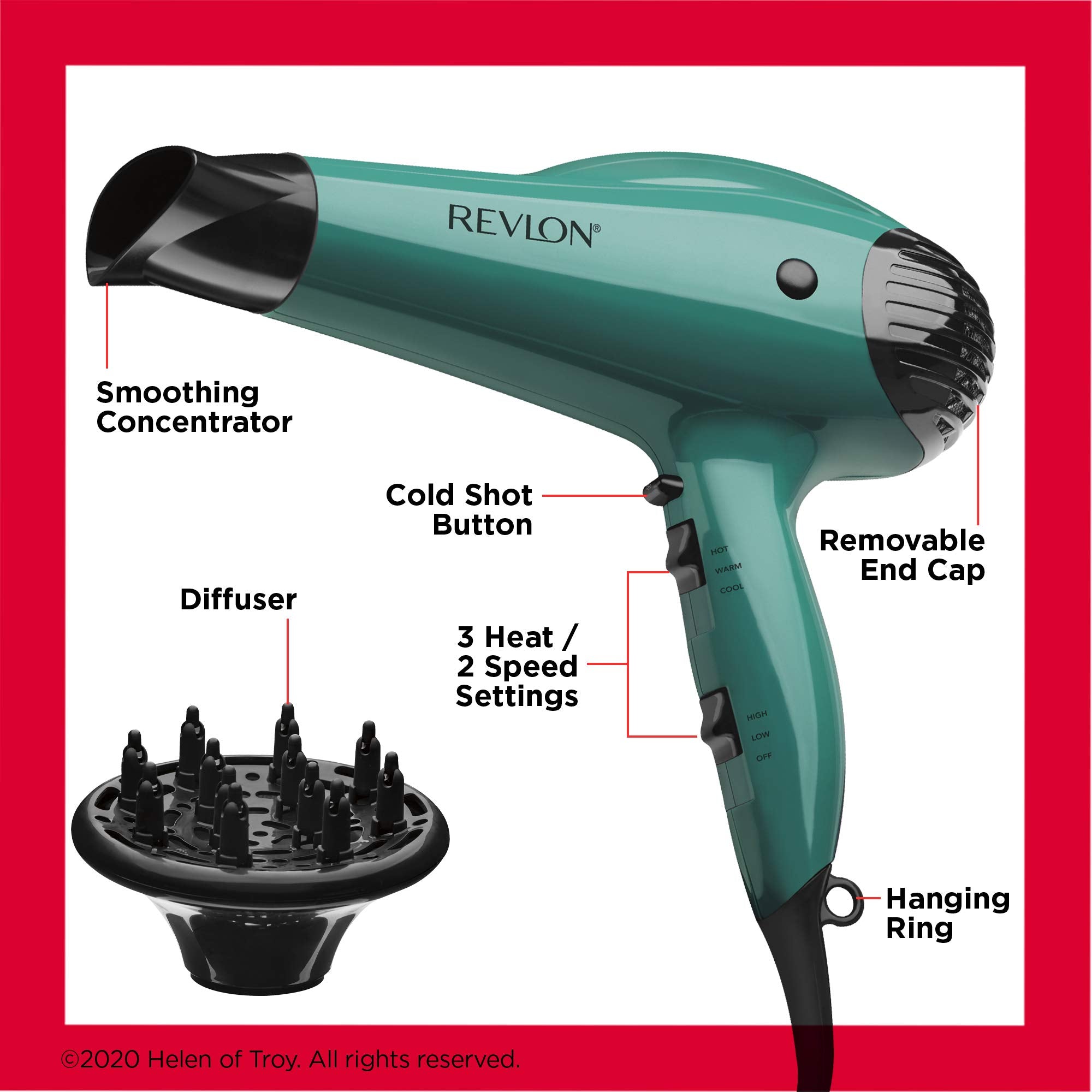 Revlon Volume Booster Dryer lifts hair with body and smooth finish