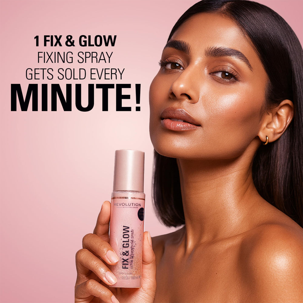 Fix & Glow: acabado iluminador con micro destellos suaves en la piel.