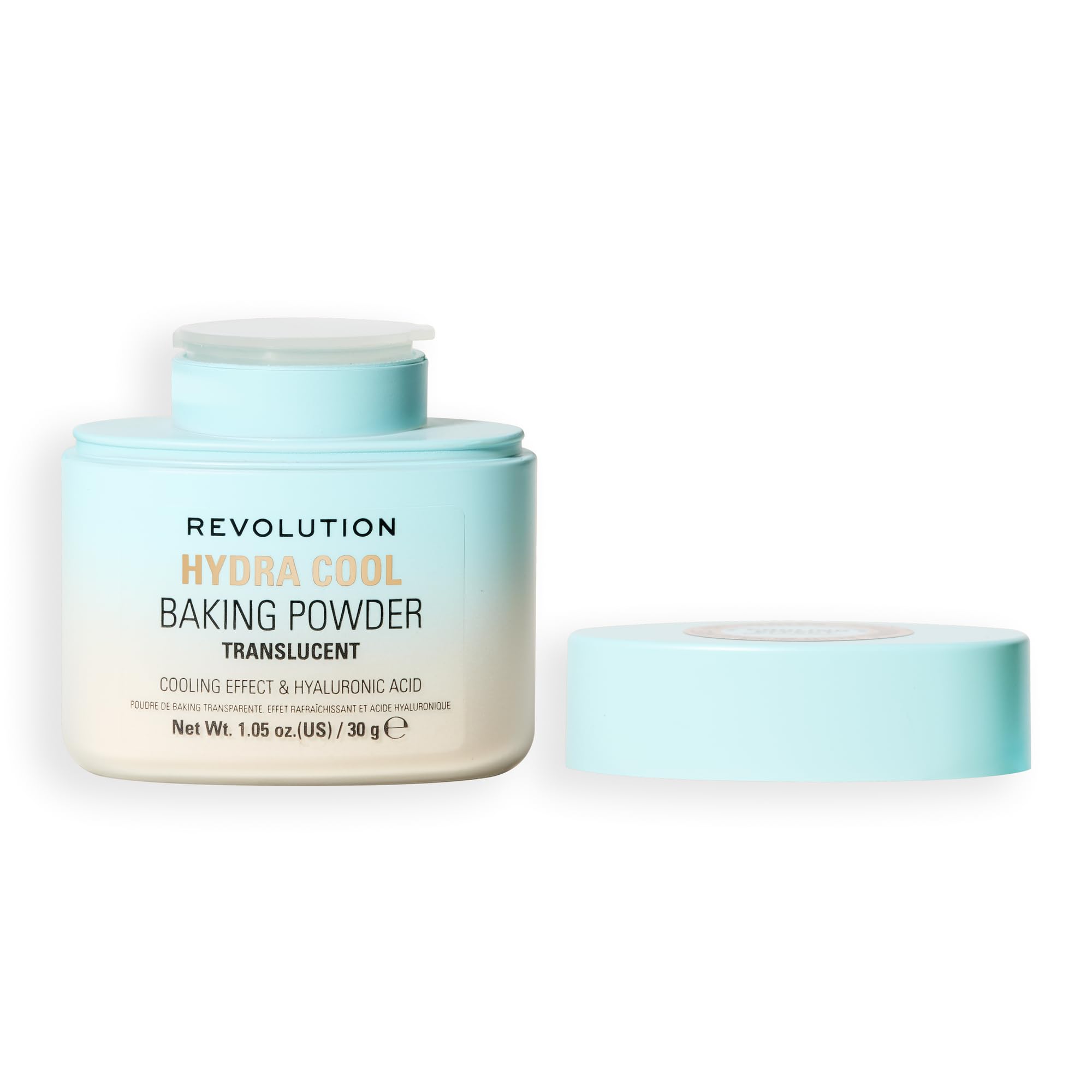 Polvo suelto Hydra Cool de Revolution Beauty London para fijar maquillaje con frescura