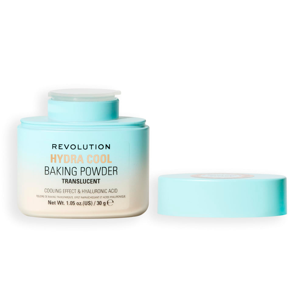 Polvo suelto Hydra Cool de Revolution Beauty London para fijar maquillaje con frescura
