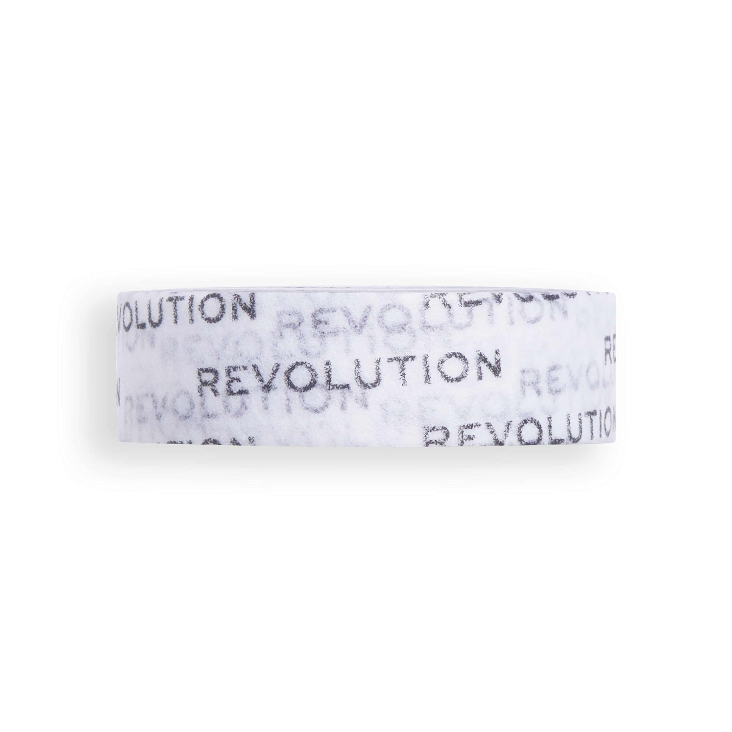 Revolution Beauty London tape applied along the upper lash line to create a sharp flick.