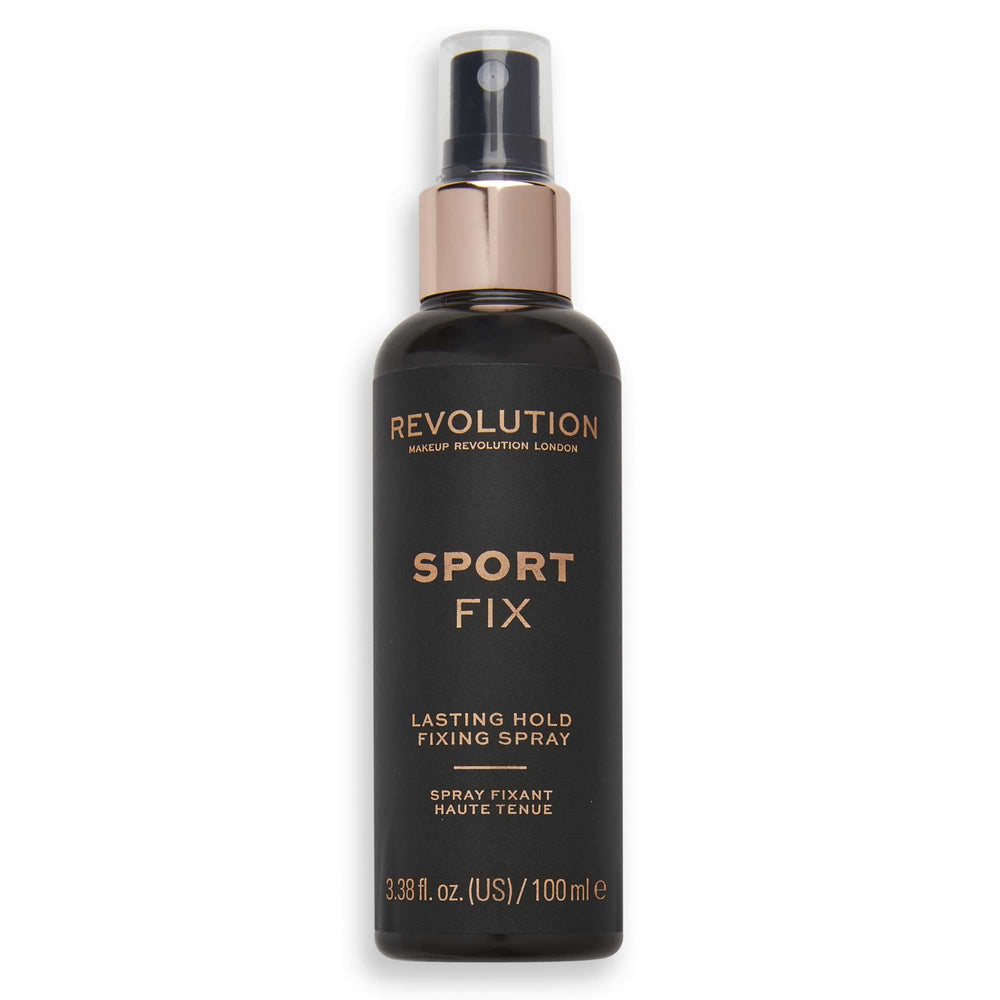 Revolution Beauty London Sport Fix sprayer closeup for lasting makeup.