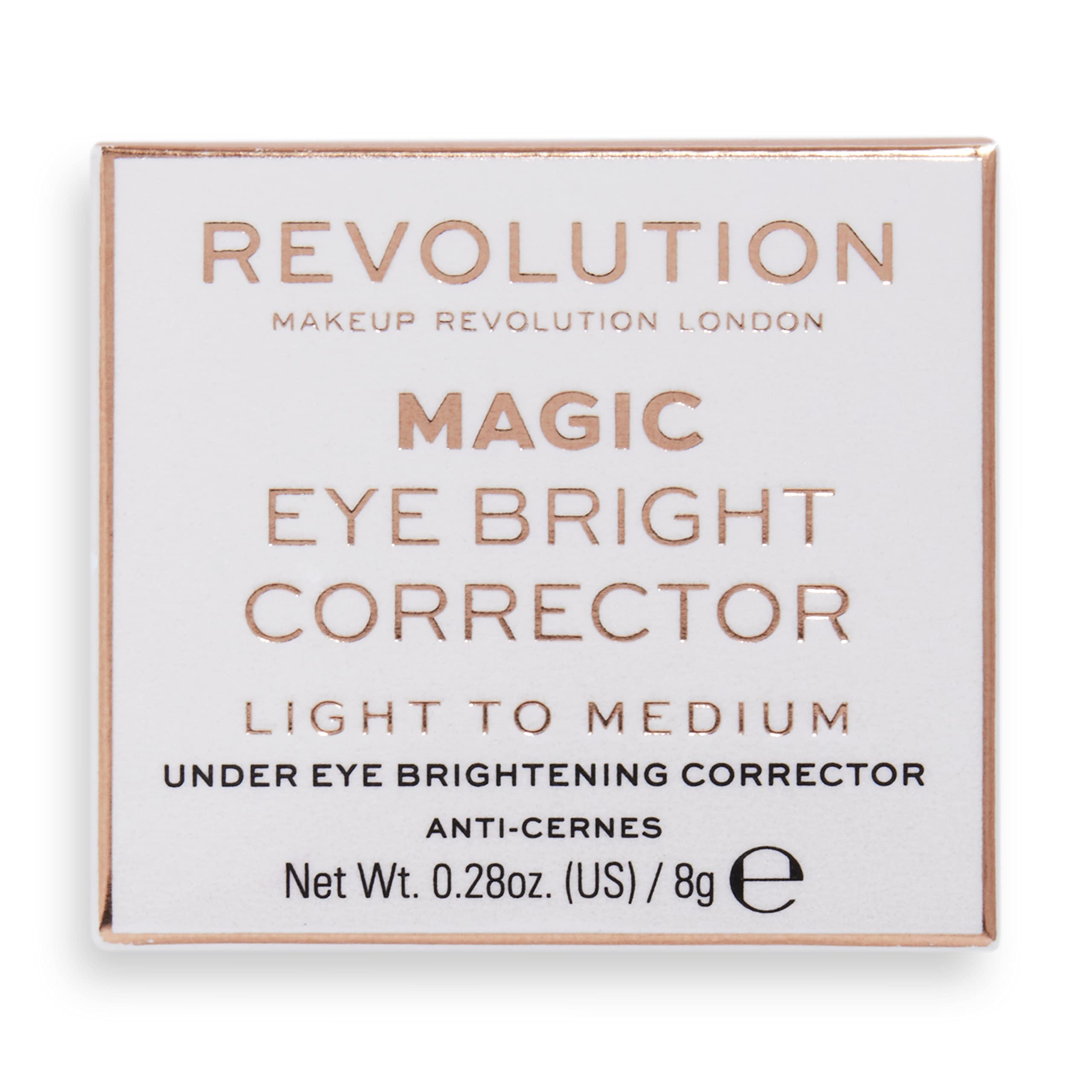 Revolution Eye Bright under eye corrector bottle shows sleek packaging and smooth finish