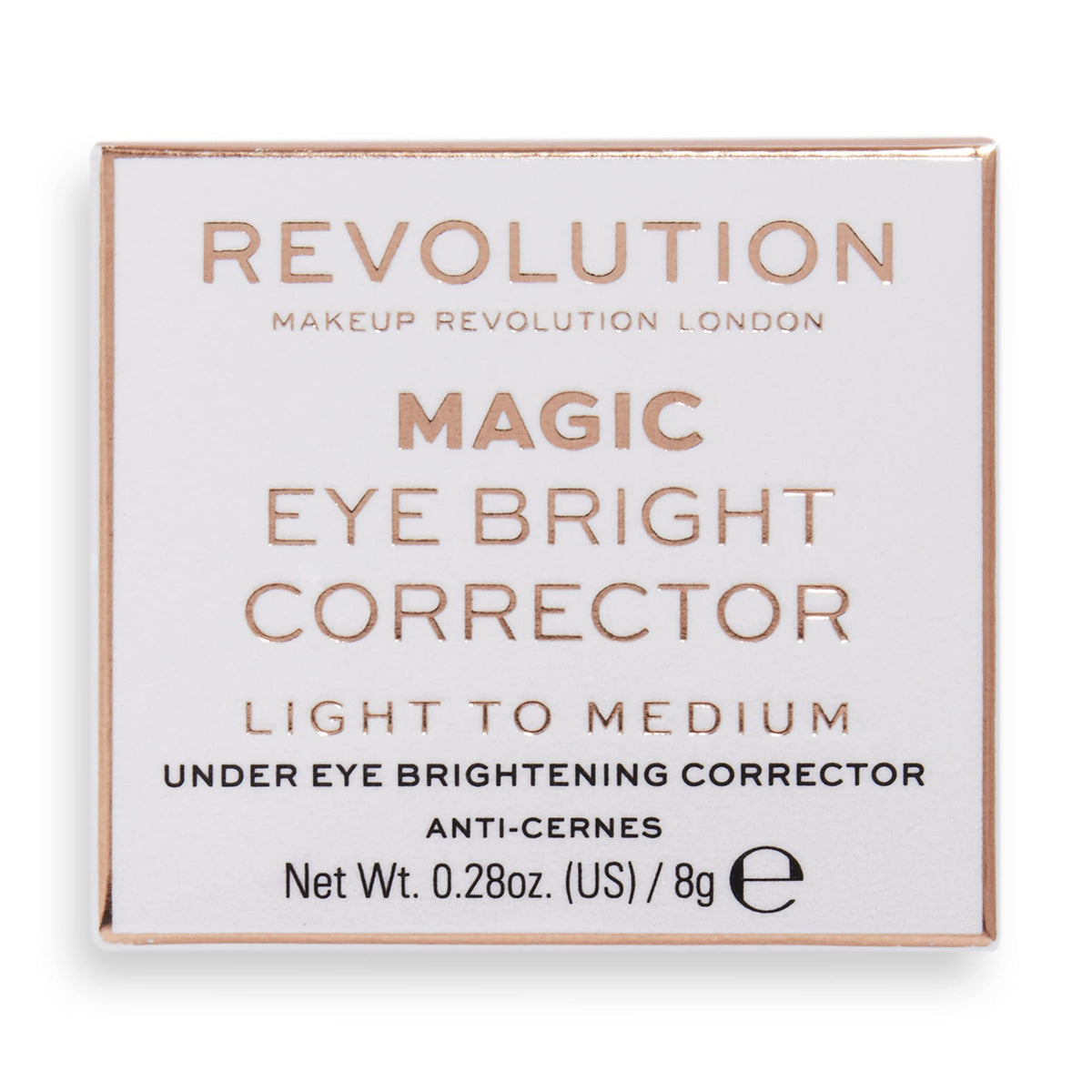 Revolution Eye Bright under eye corrector bottle shows sleek packaging and smooth finish