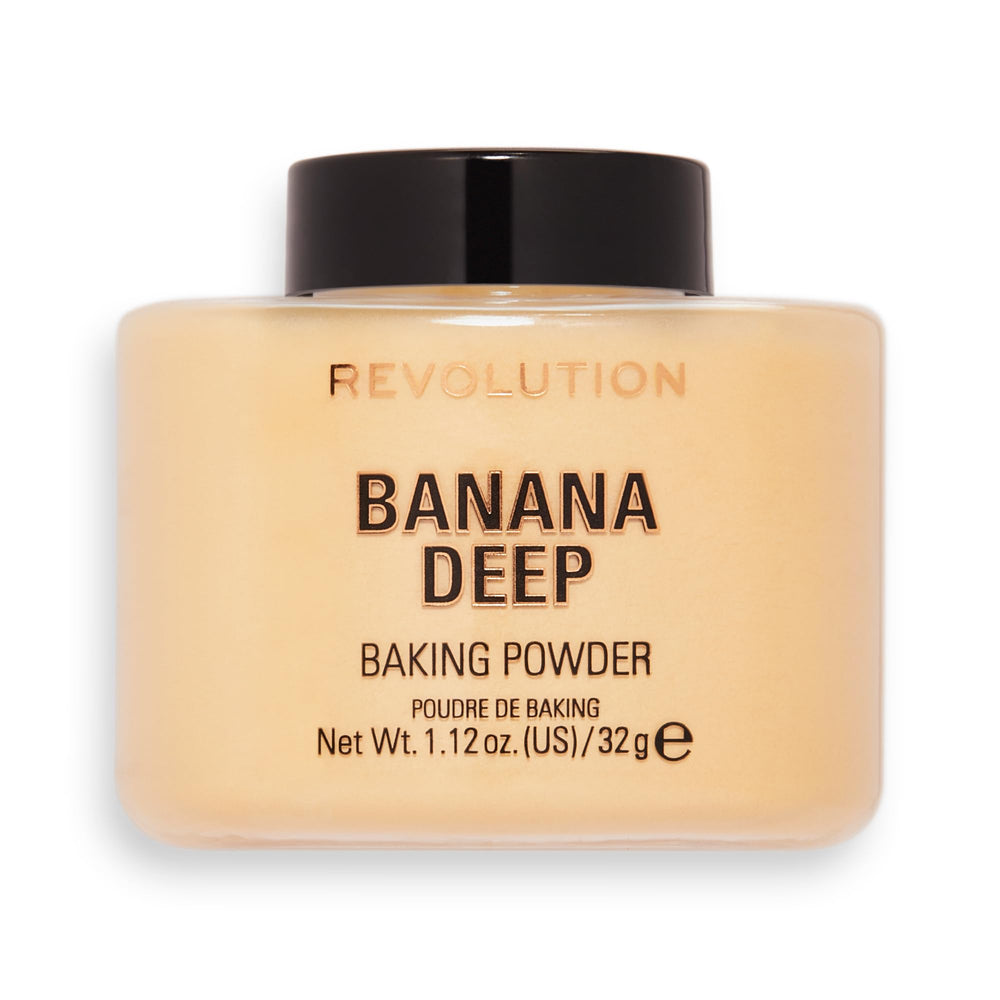 Revolution Polvo Suelto Banana Deep para fijar base y controlar brillos.