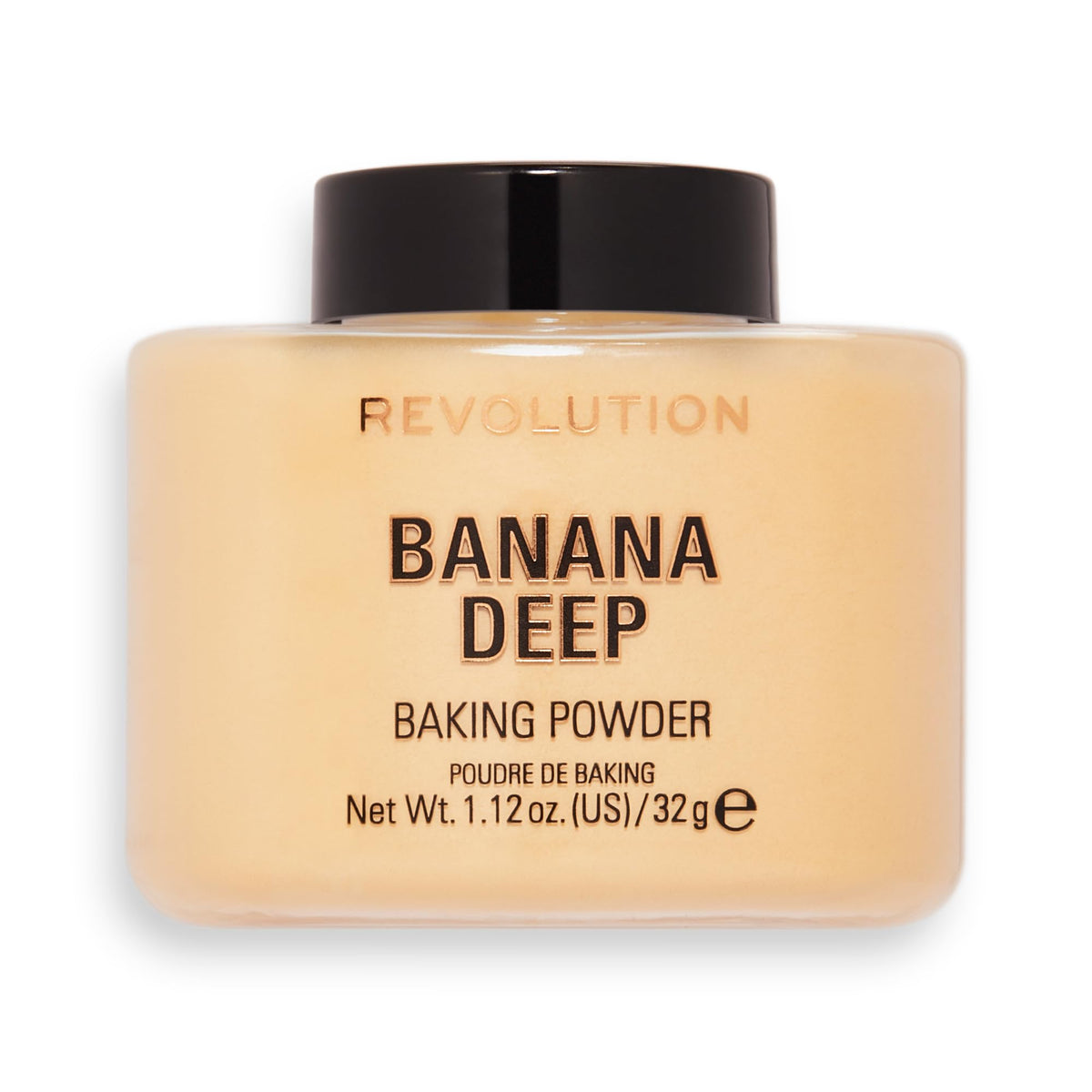 Revolution Polvo Suelto Banana Deep para fijar base y controlar brillos.