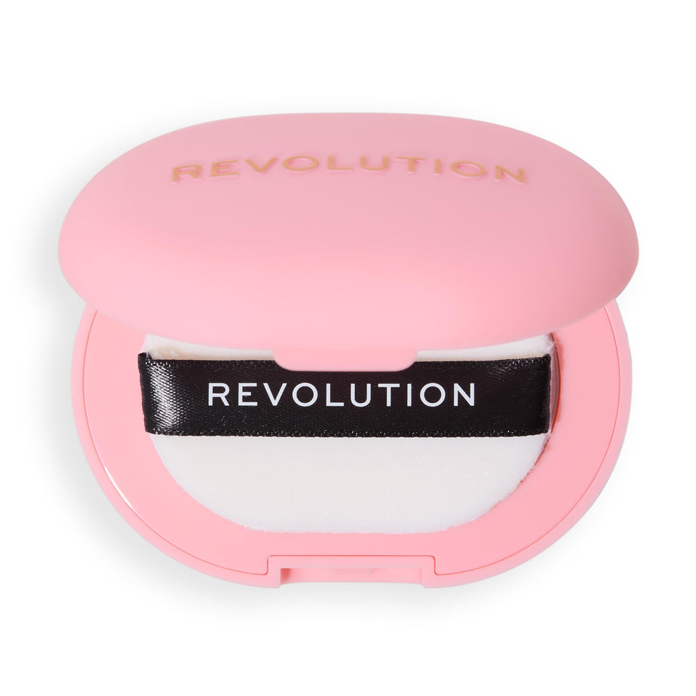 Revolution Powder Pops envase compacto facilita retoques en cualquier lugar.