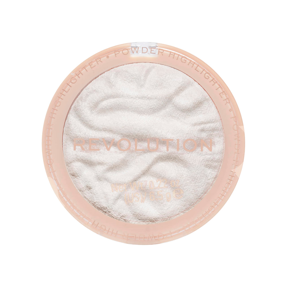 Revolution Reloaded highlighter foil finish activated with a damp brush for intense glow