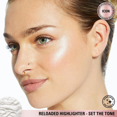 Revolution Set The Tone highlighter on the nose bridge adds subtle radiance