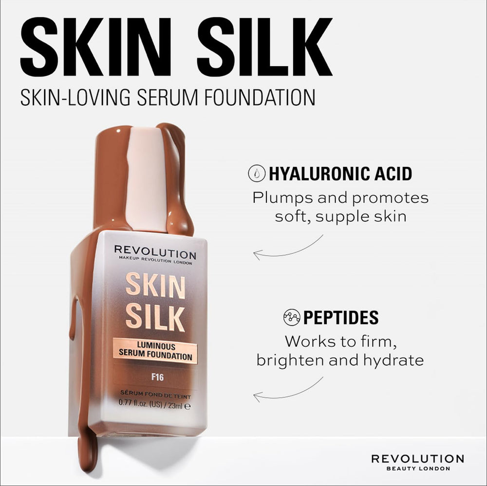 Revolution Skin Silk: acabado satinado que ilumina la piel sin parecer pesada.