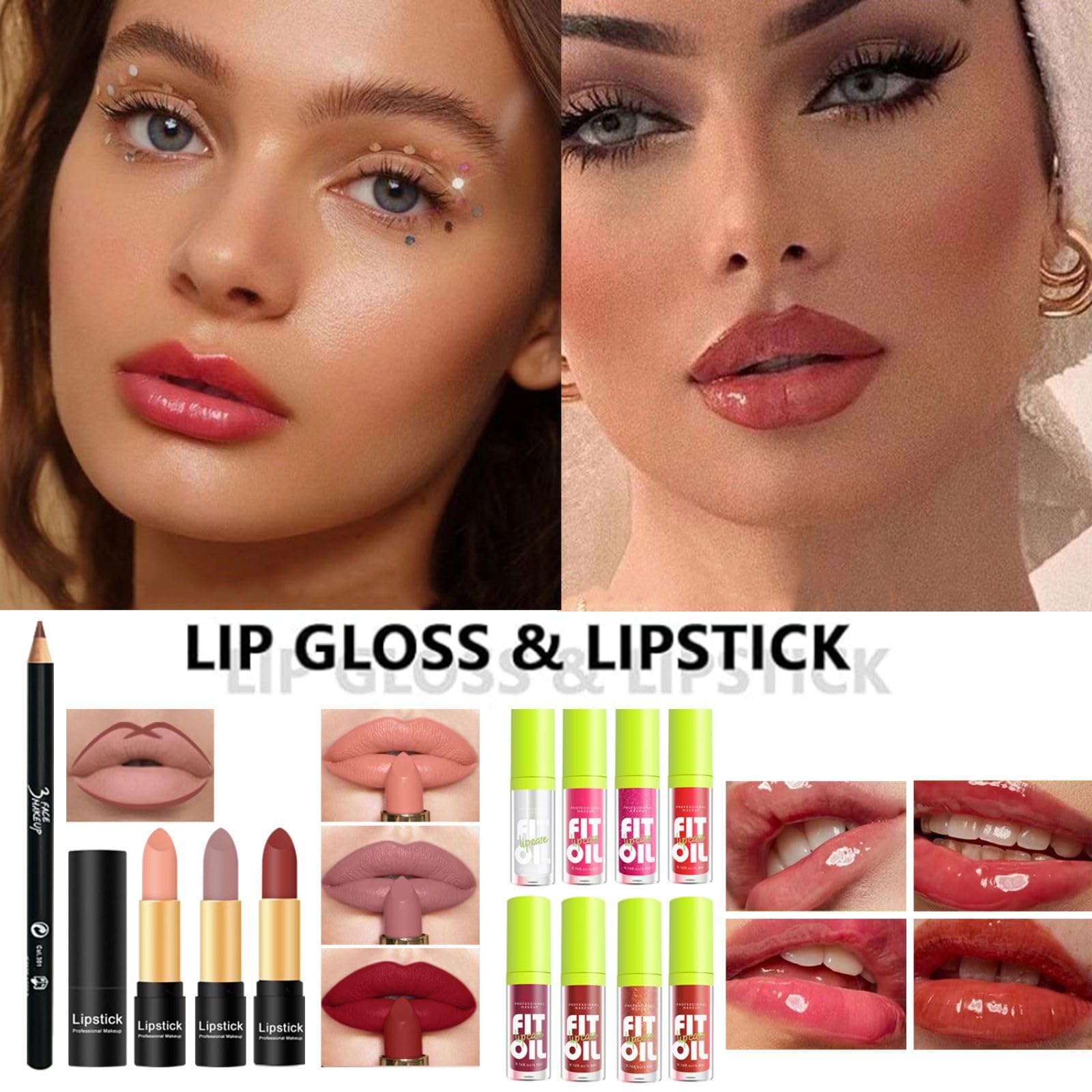 Revonext brillos labiales 8 tonos para acabado luminoso.