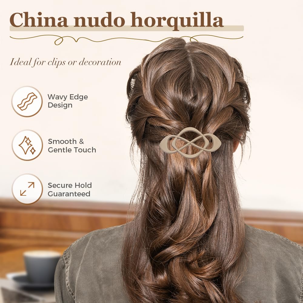 Barrette Frances Rewdut acabado mate para look sobrio y seguro