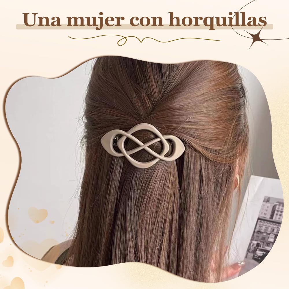 Barrette Frances Rewdut agarre firme sin deslizamiento para cabello grueso