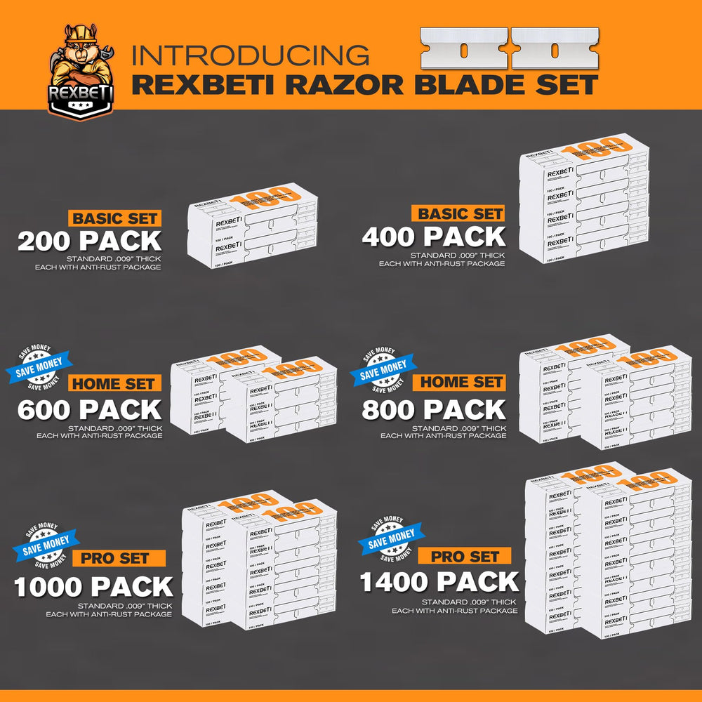 REXBETI anti-rust waxed paper wrapped blades protect during storage.