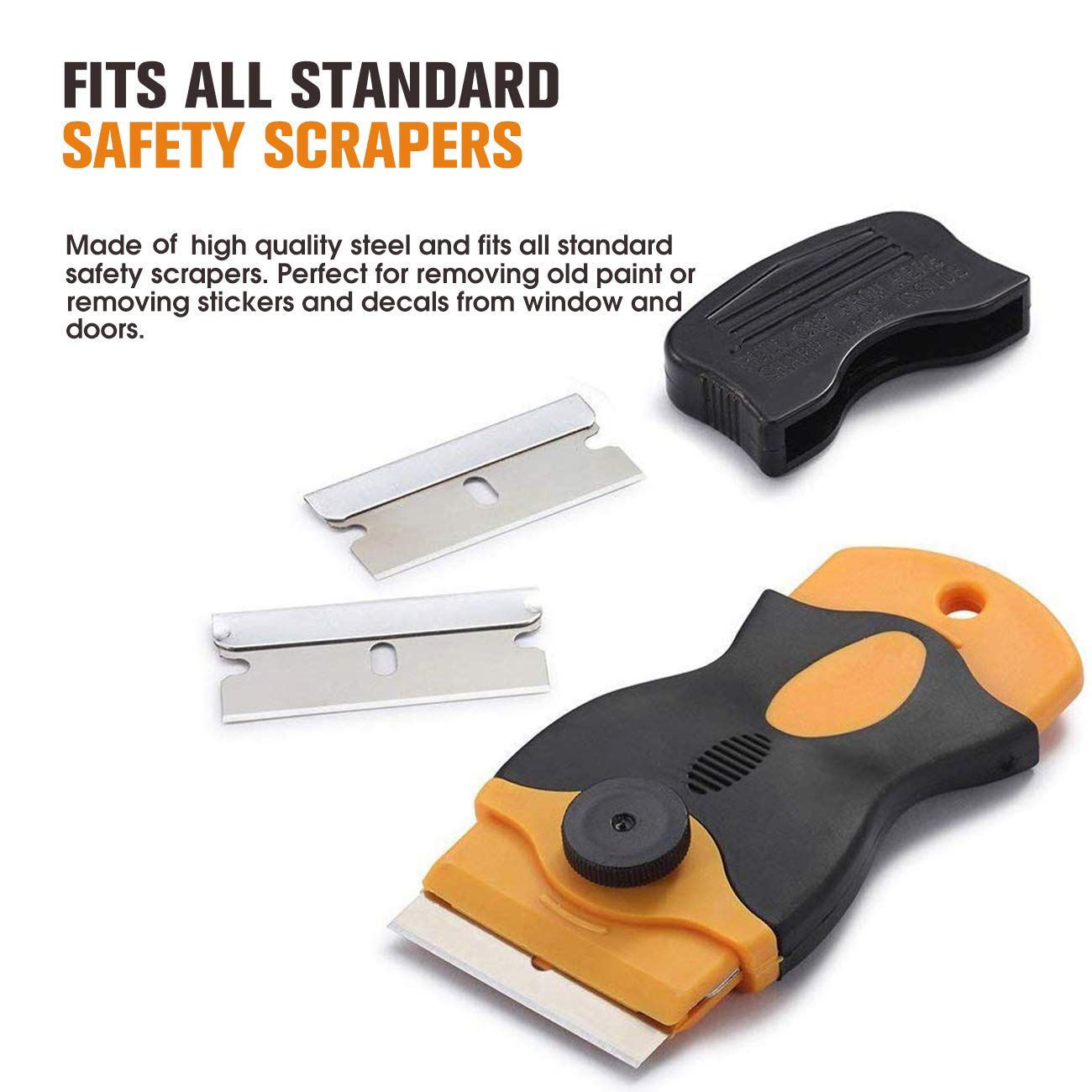 REXBETI 1.5 x 0.75 inch blades shown for precise scraping.