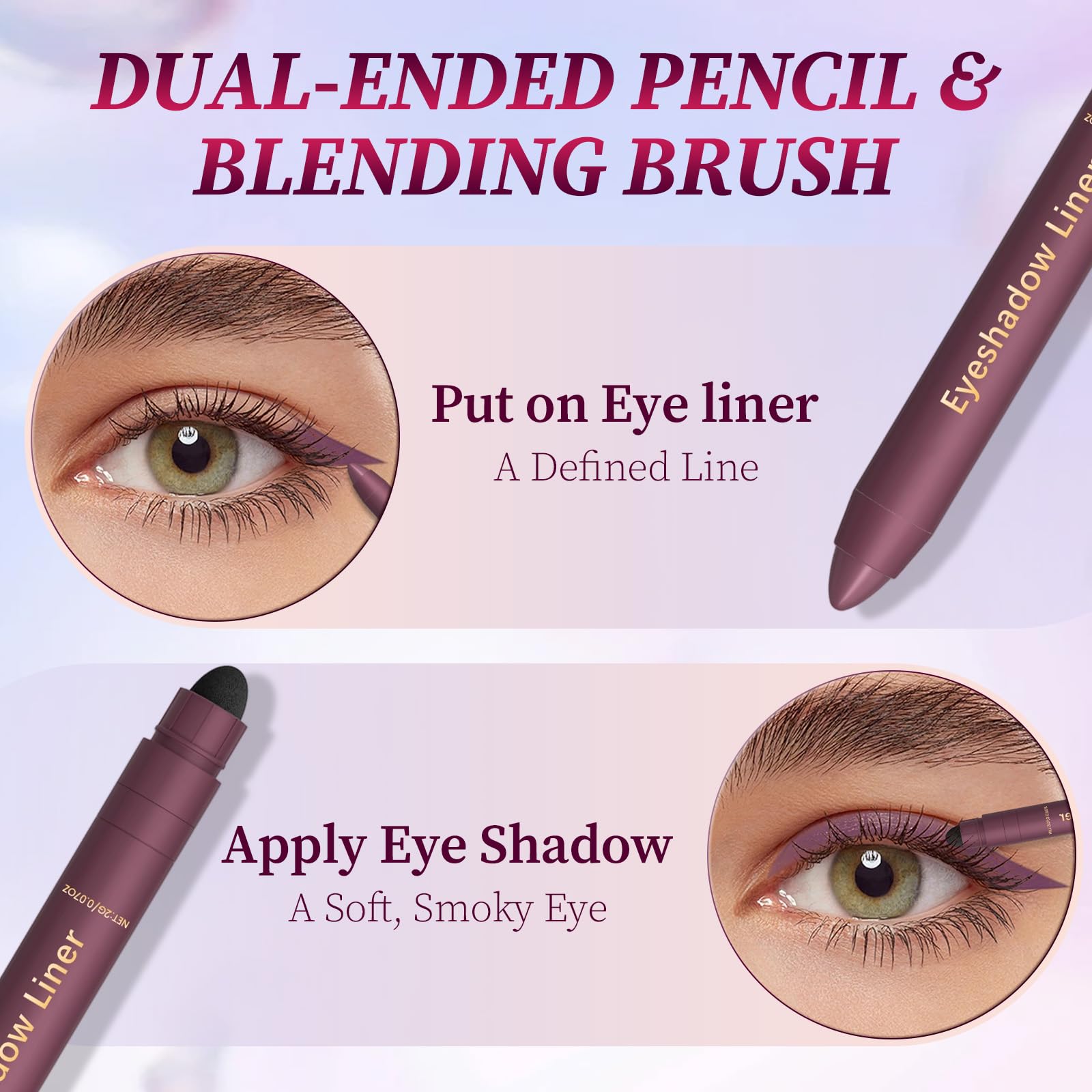 rexibuz Shadow Liner dual-ended applicator demonstrates precise eyeliner and shadow application