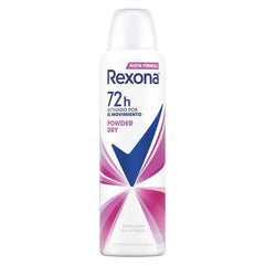 Rexona Mujeres atomizador, enfoque en polvo secante para protección diaria.