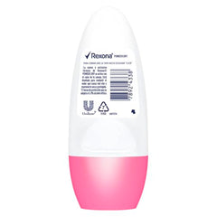 Rexona powder roll-on for women packaging shows compact 50 ml design and travel-ready size.