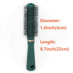 Reazana styling brush ergonomic handle design eases grip during styling.