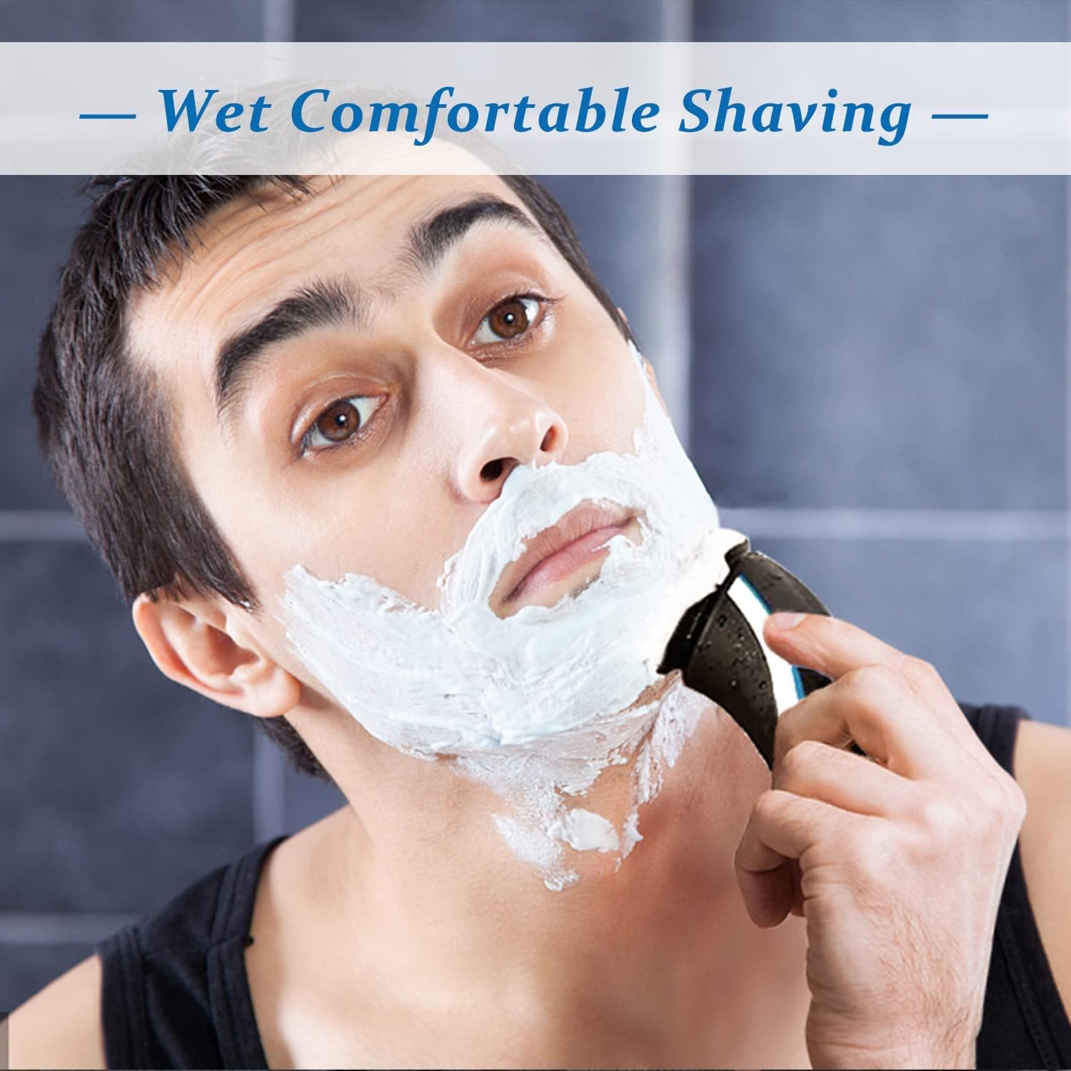 RF RollingFit HQ8 blades mounted on Philips Norelco Aquatec shaver for compatible performance.