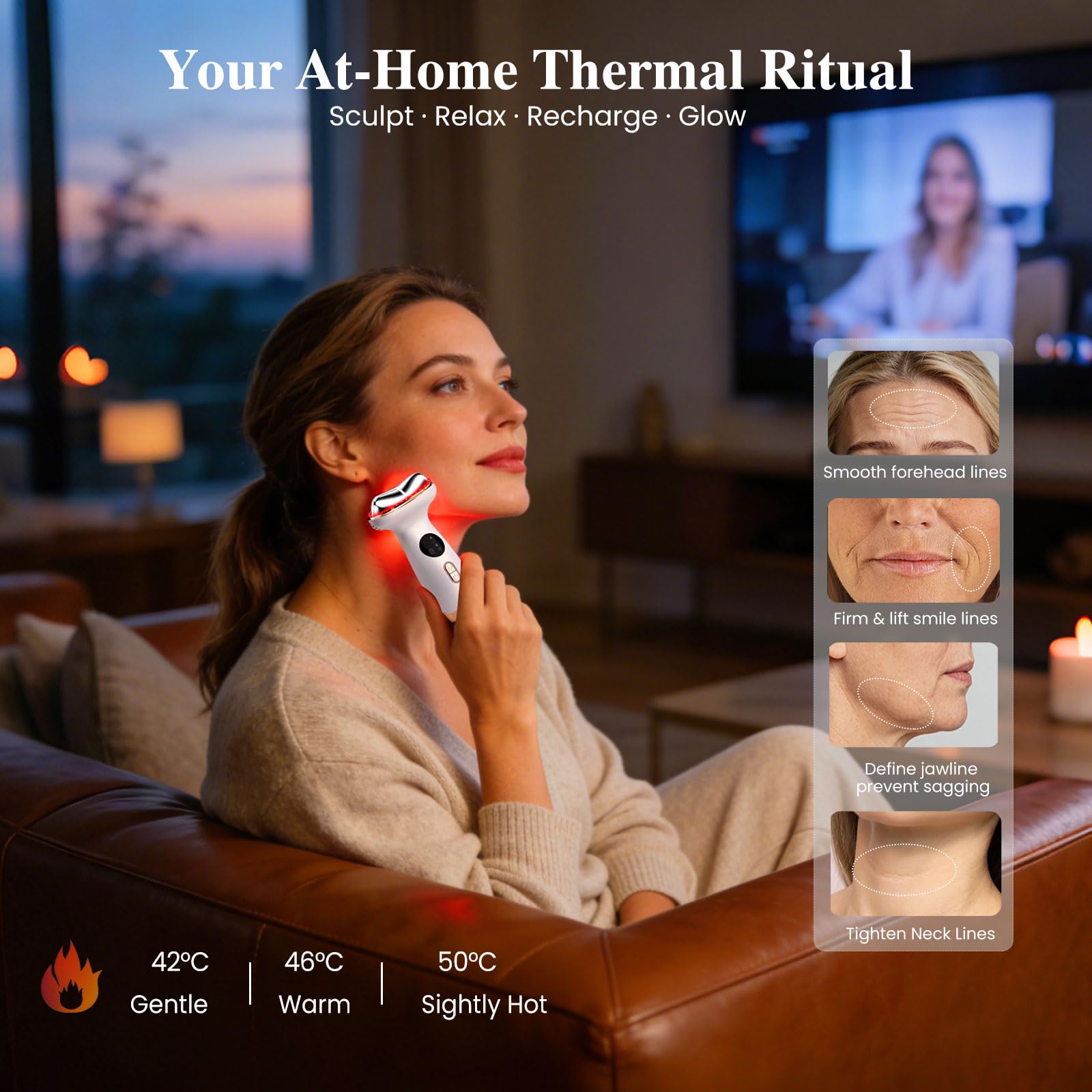 RFVDC contour-hugging metal gua sha head gliding precisely