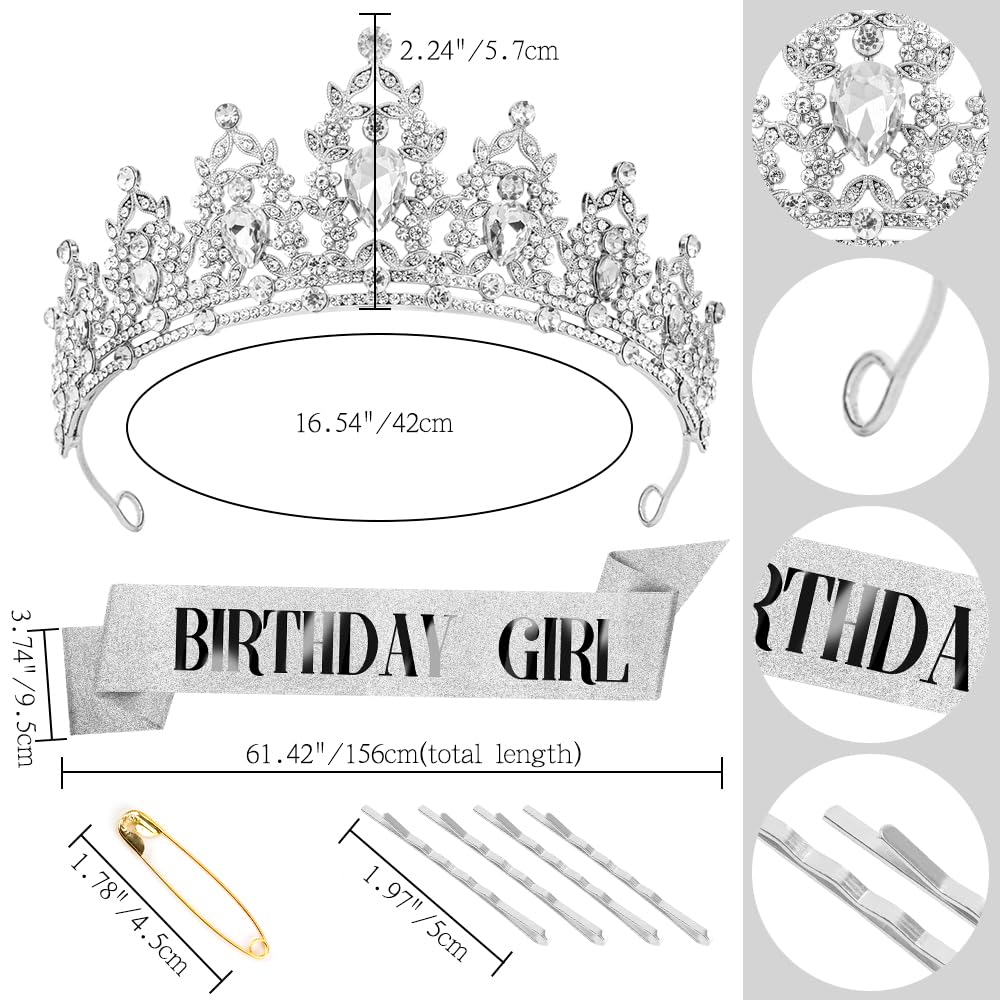 RGHSZ birthday girl sash with glittery text for festive look