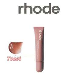 Rhode Gloss Lip Tint Toast application swatch highlights buildable, lightweight color