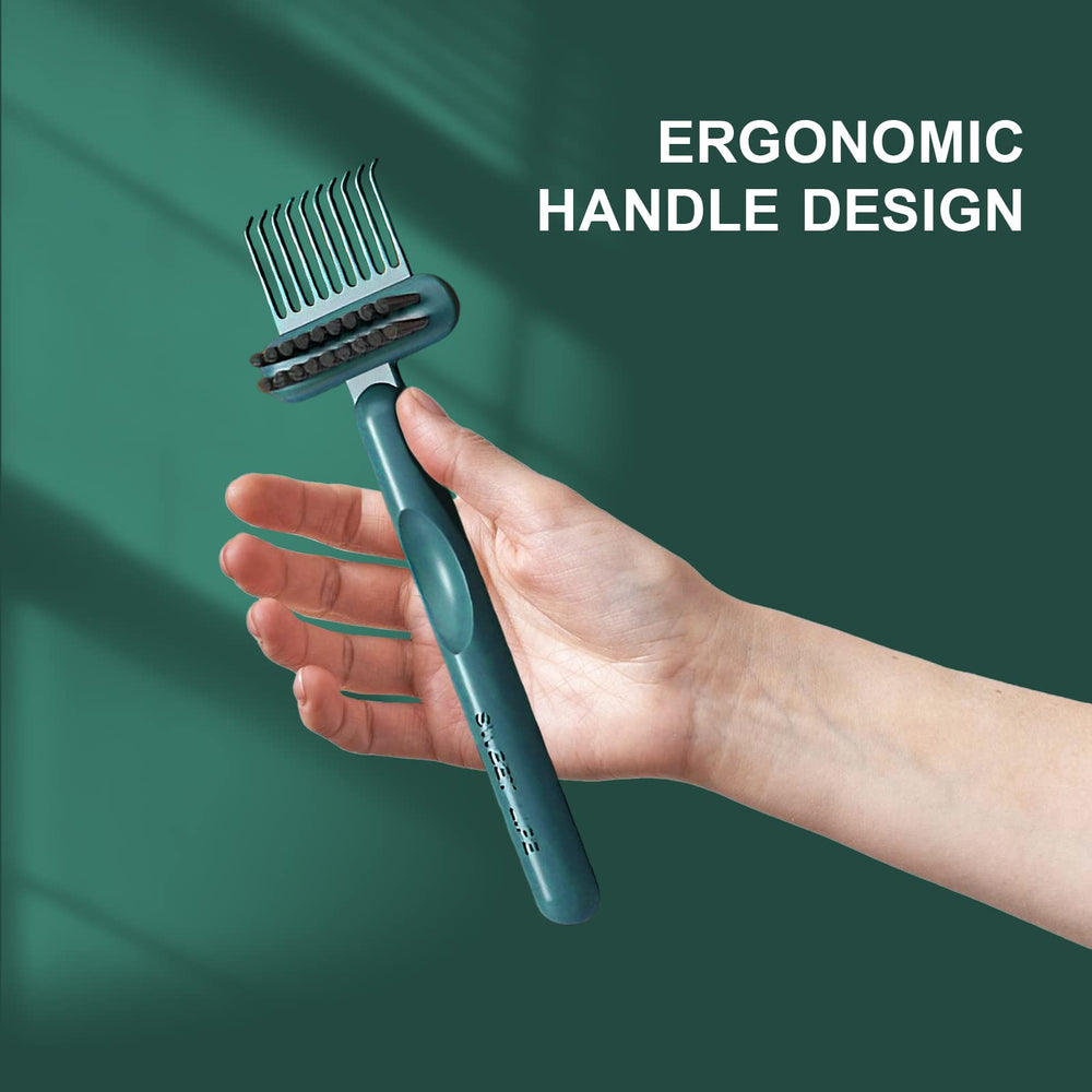 RHOS bristles remove oil and dirt between brush teeth.