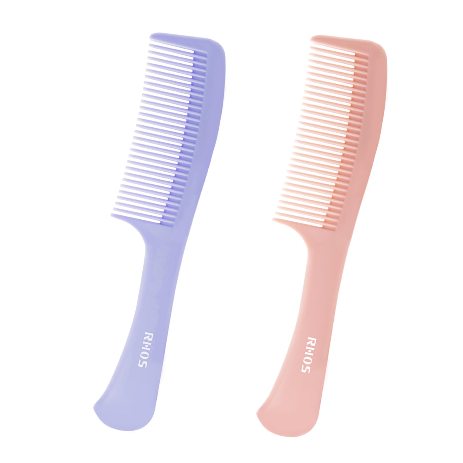 RHOS detangling comb pink front view for gentle knot-free detangling