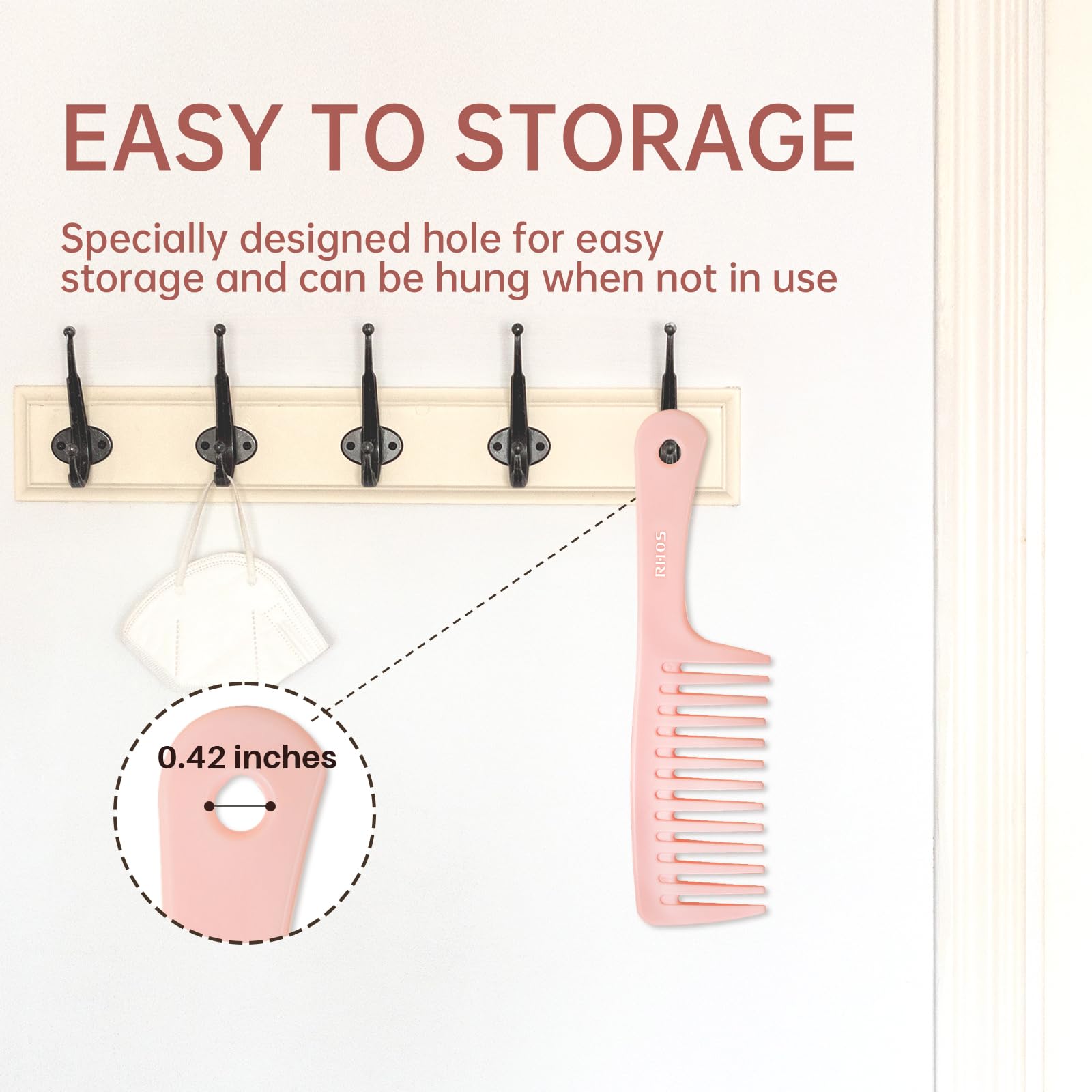 RHOS dresser comb pink perfect for finishing touches after styling
