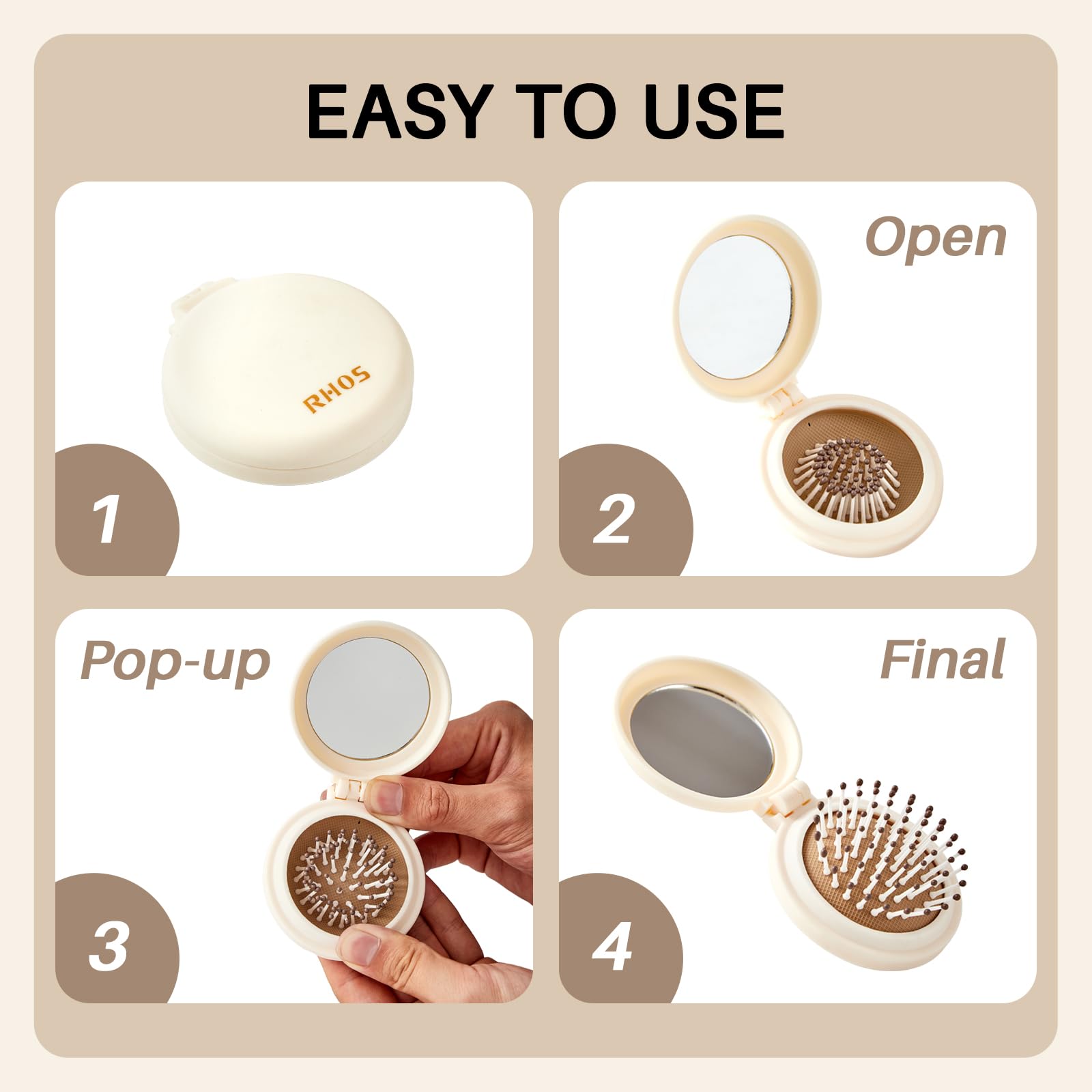 RHOS gift-ready packaging makes this beige brush a thoughtful present.