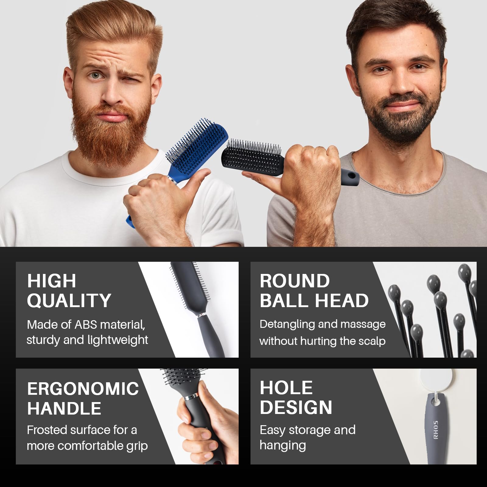 RHOS brush for wet or dry hair enables versatile styling
