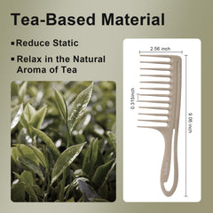 RHOS tea-based material comb reduces static for frizz-free styling.