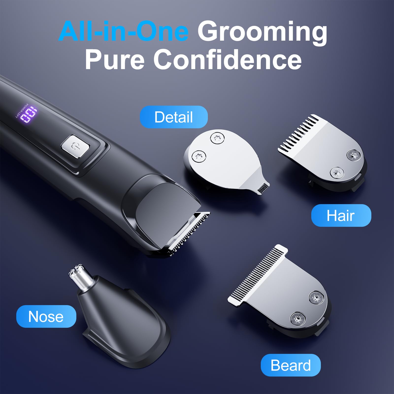 RICAF 15-piece grooming kit with multiple attachments enables precise beard and hair styling