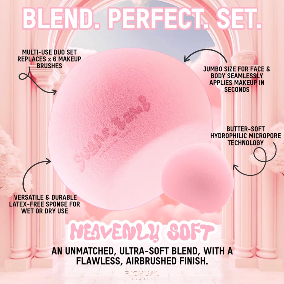 Richual Beauty Mochi sponges with delicate tapered tip for precision.