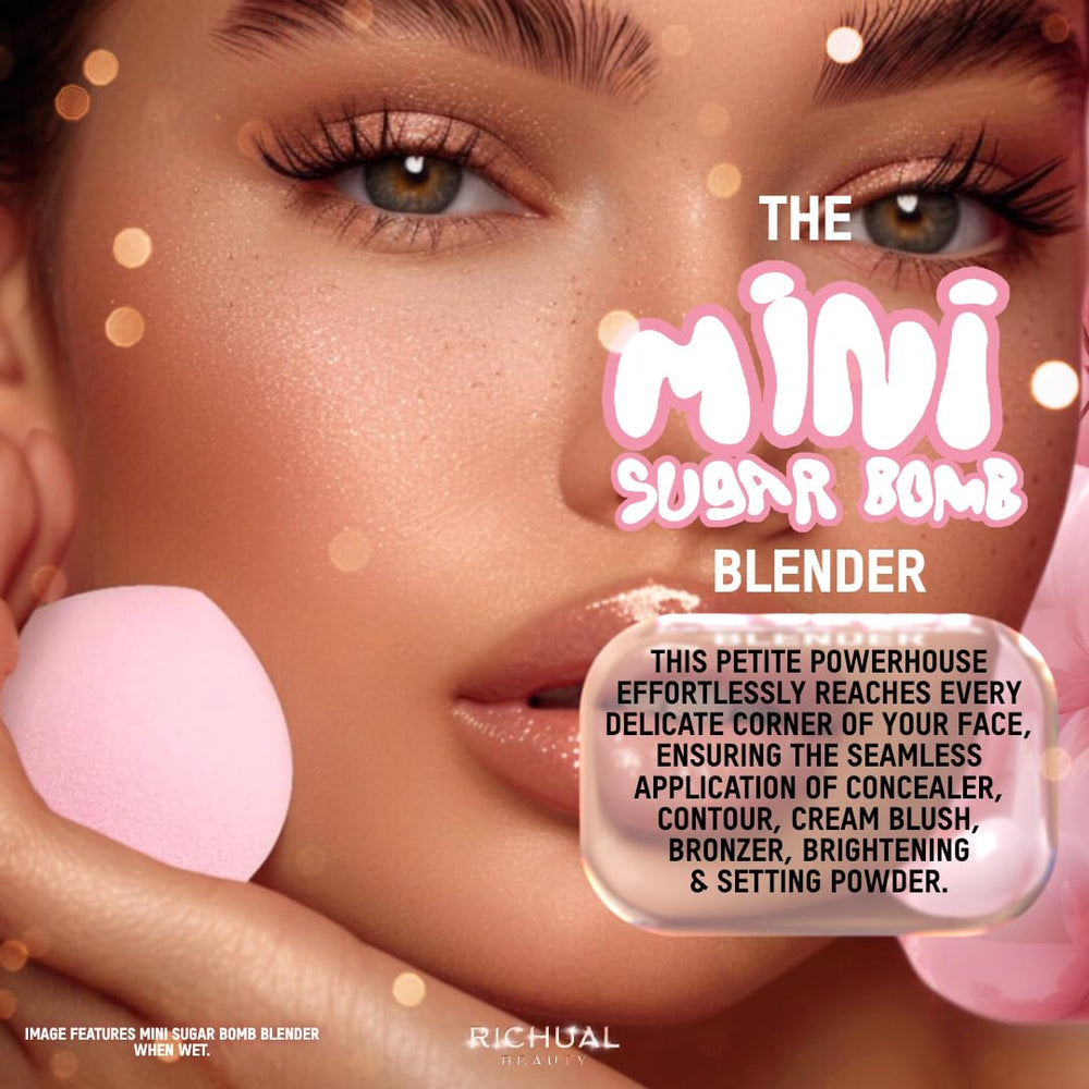 Richual Beauty Sugar Bomb flat base helps set powders evenly.