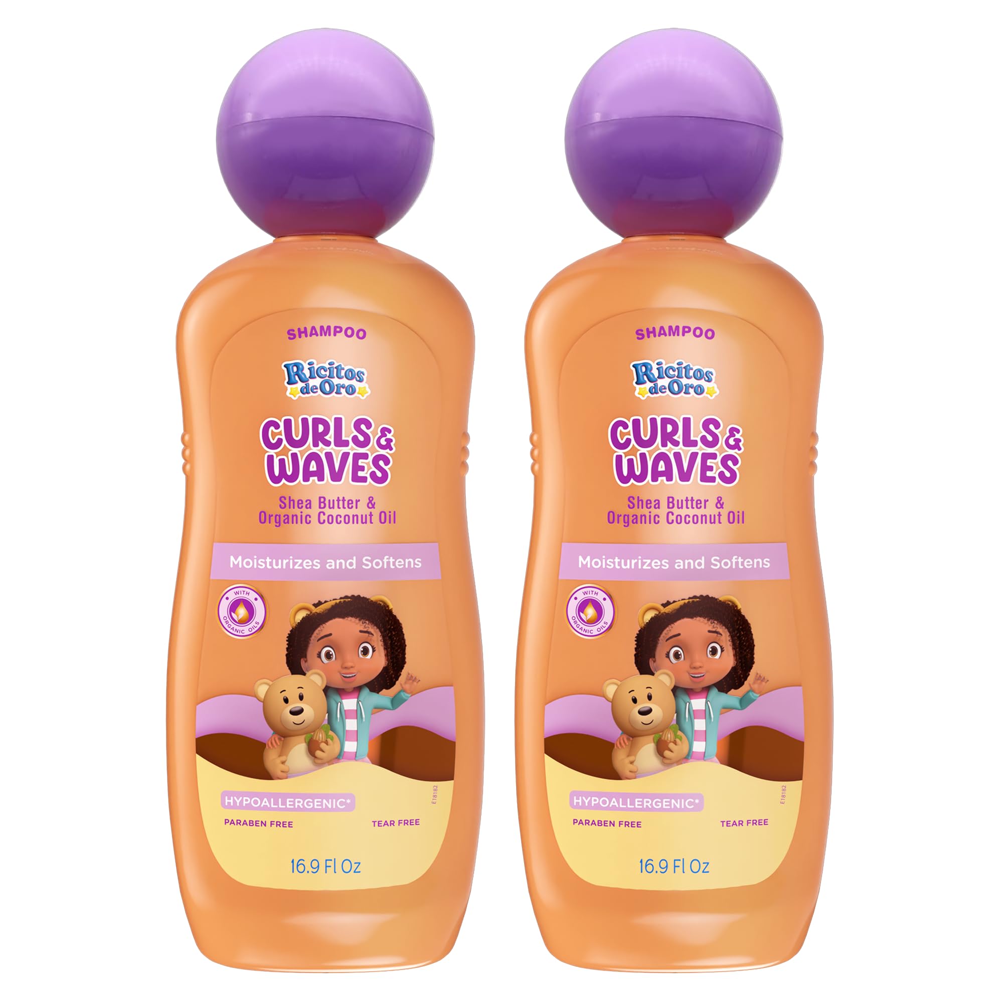 Ricitos de Oro: botella de champú para rizos y ondas, define y cuida cabellos infantiles.