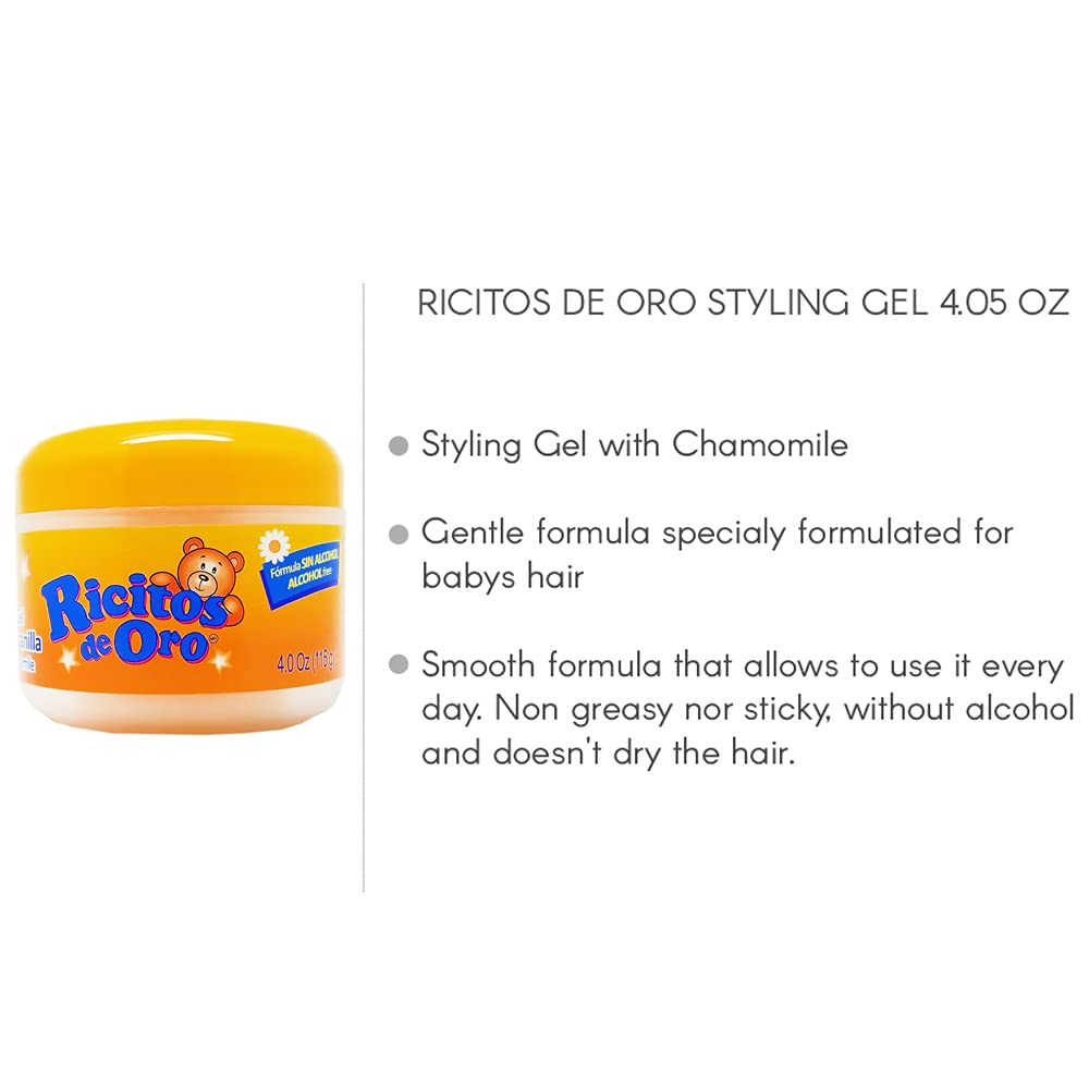 Ricitos de Oro Chamomile Styling Gel easy-to-dispense tube for daily routines.