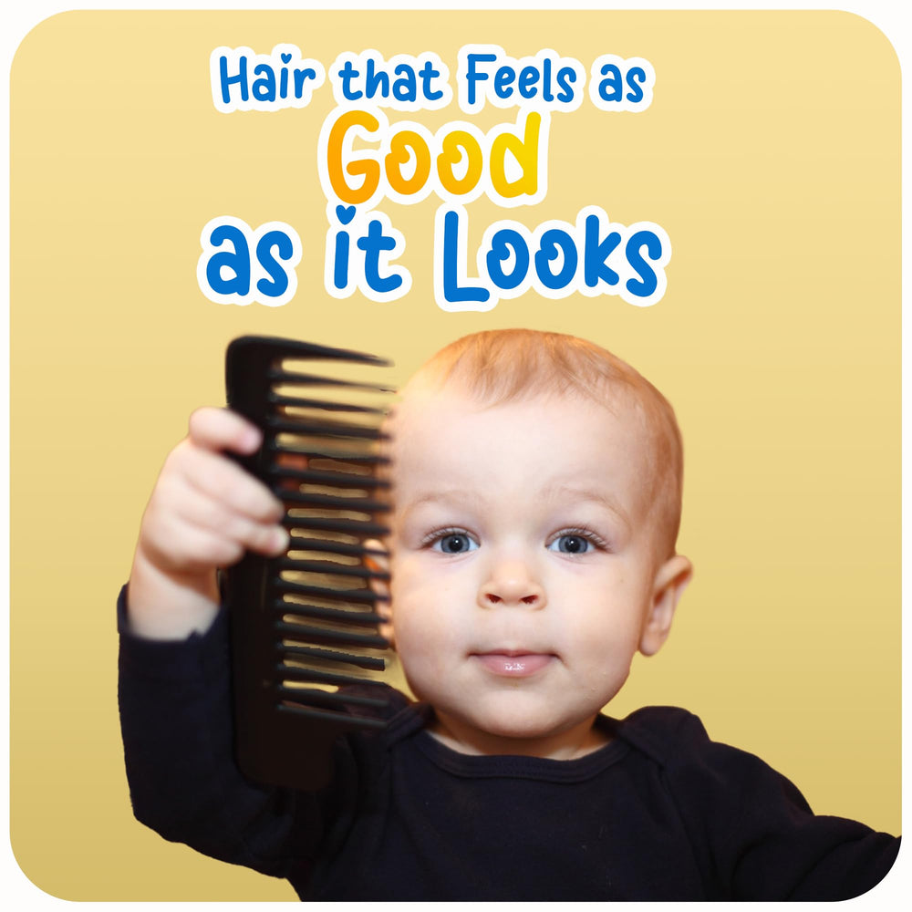 Uso diario del gel para cabello de niños, sin irritación.