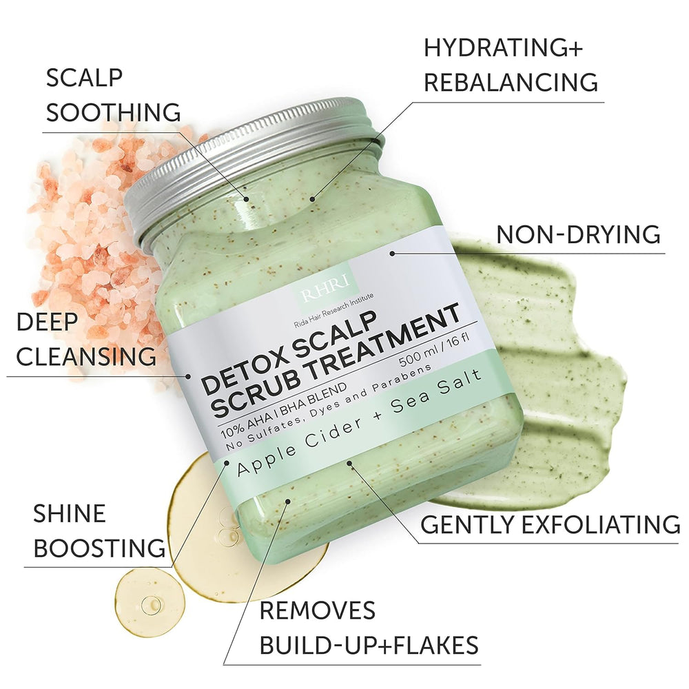 Rida exfoliante capilar verde, ingredientes naturales para el cuidado capilar