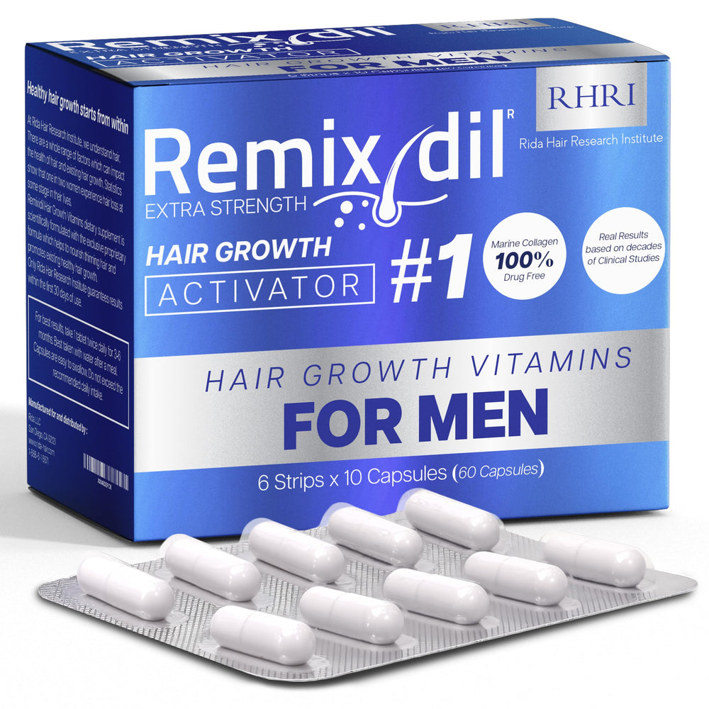 Rida Hair Growth Vitamins bottle pour for simple daily use and stronger hair