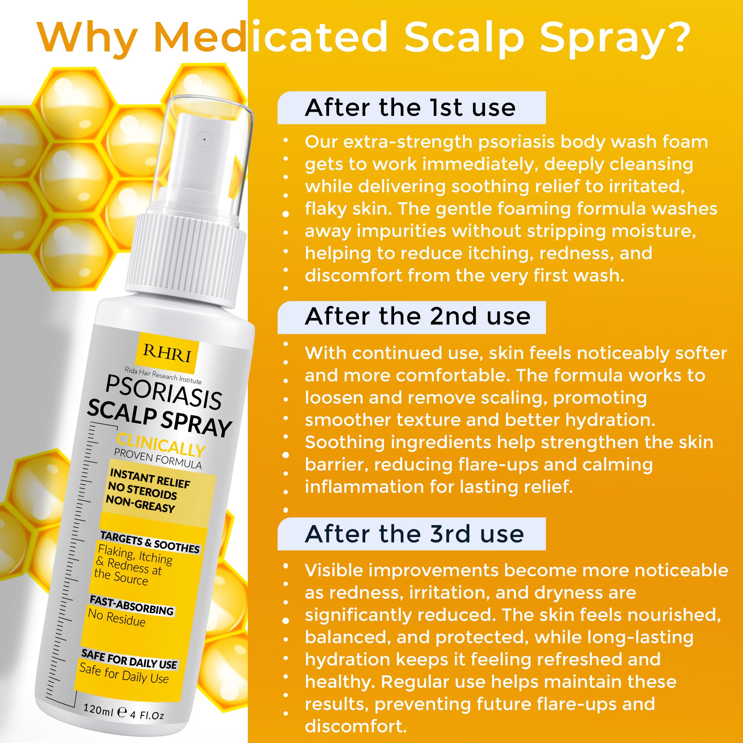 Rida Hair Psoriasis Scalp Spray packaging shown for easy doorstep storage