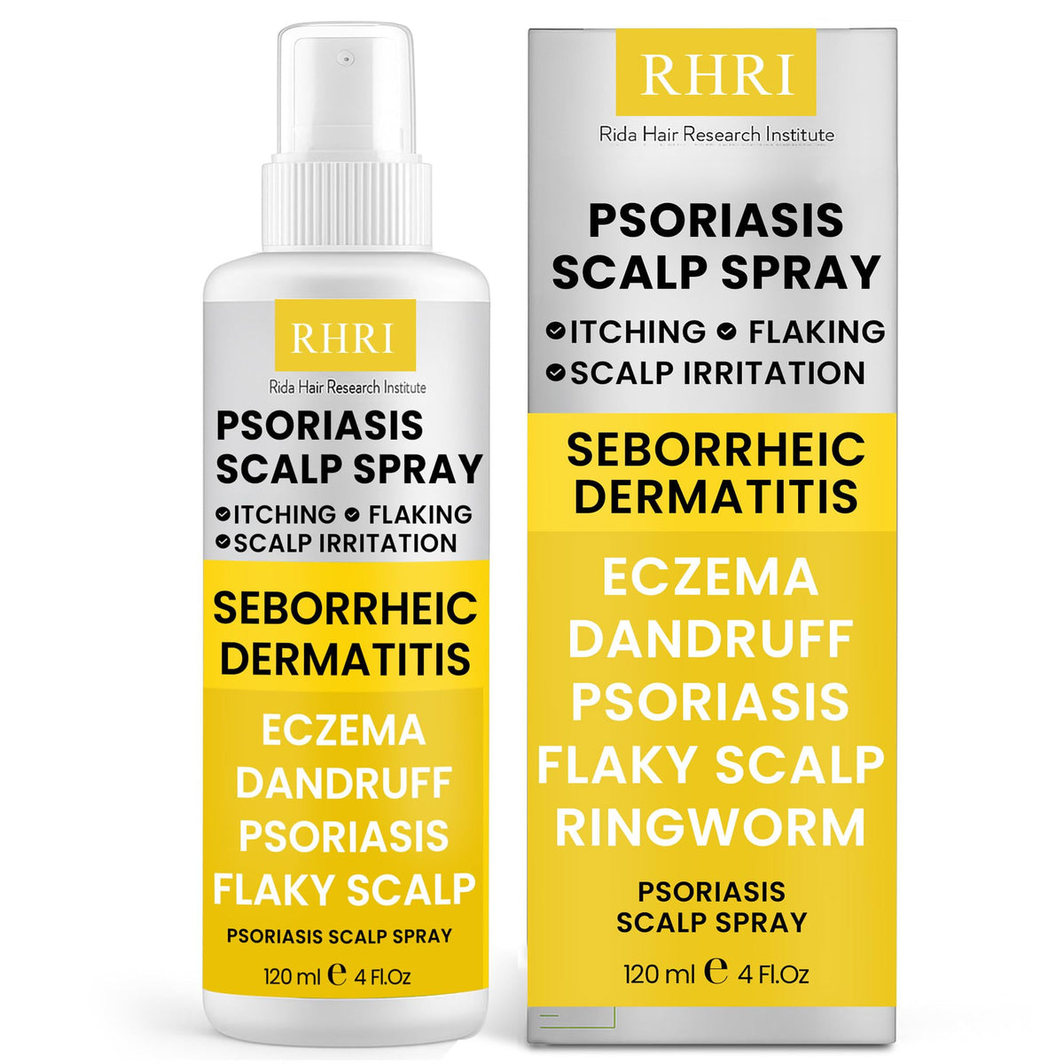 Rida Hair Psoriasis Scalp Spray bottle for targeted scalp treatment