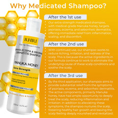 Rida Hair psoriasis shampoo ingredients highlighting Manuka honey and natural healing properties
