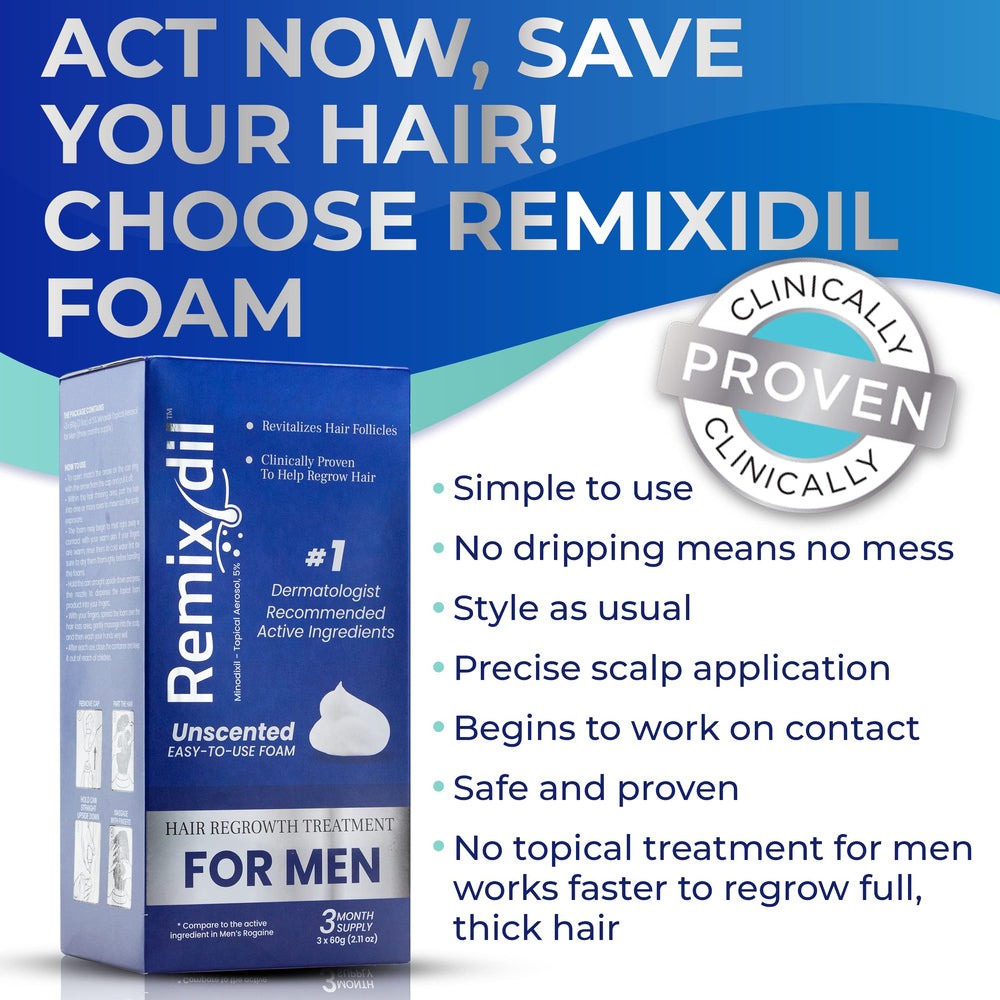 Rida Hair Remixidil foam on scalp shows quick absorption with no greasy residue.