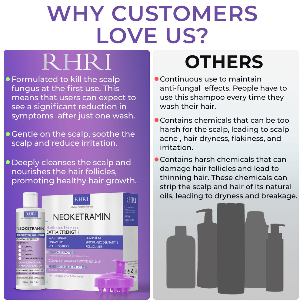 Rida scalp-care action shows clean rinse and confident-feel hair.
